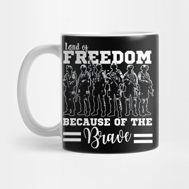 Land of the Free Because of the Brave by LionKingShirts